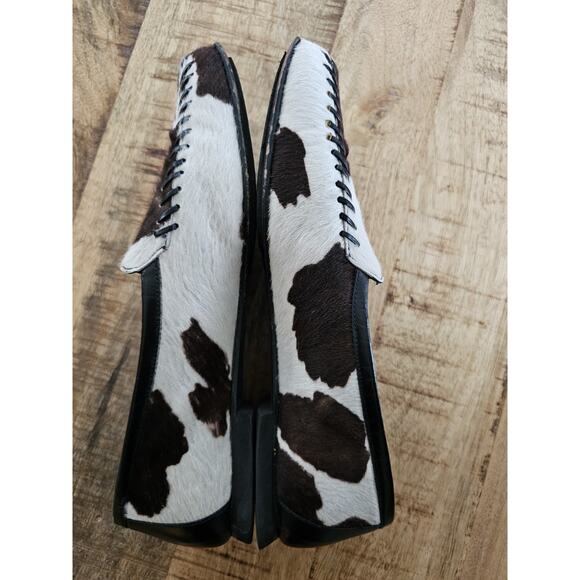 Pied A Terre Cow Calf Hair Loafers Women's Size 37.5 Slip On Made in Italy - Picture 9 of 11